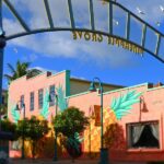 Delray Beach, Fl. - Looking back at the entrance to The Pineapple Grove Arts District in downtown Delray Beach. Photo by Peter W. Cross